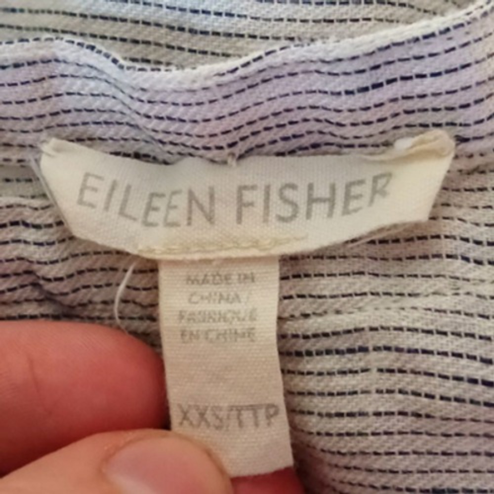Eileen Fisher Striped Organic Linen Tunic Mini Dress XXS - Picture 4 of 6